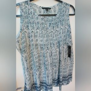 NWT Zac & Rachel Sheer Smock Top Size Large